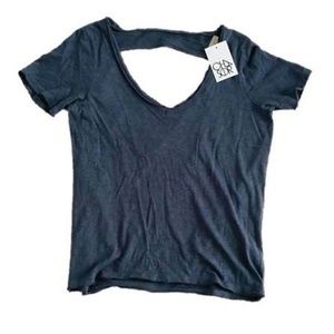CHASER Women's Back Draped  TOP Blue SHIRT